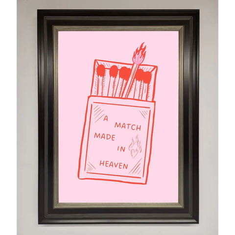 A Match Made In Heaven Framed Wall Art - A3 (29.7 x 42 cm) / Black Silver - Framed Print