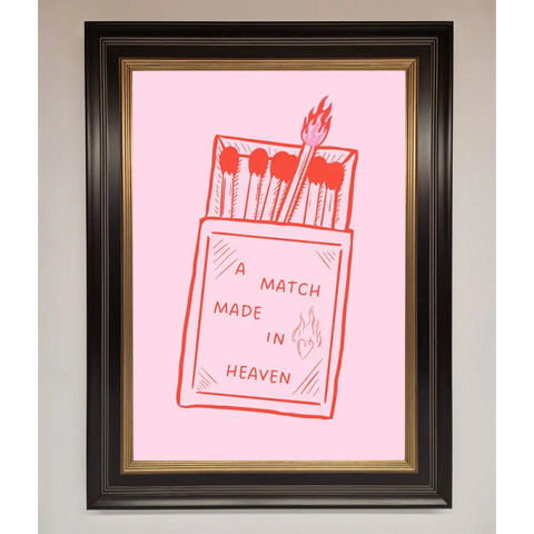 A Match Made In Heaven Framed Wall Art - A3 (29.7 x 42 cm) / Black Gold - Framed Print