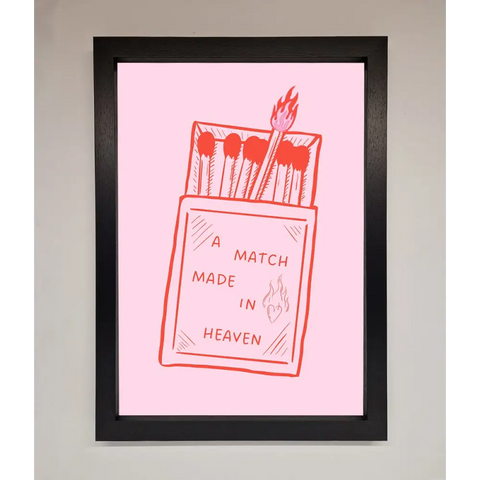 A Match Made In Heaven Framed Wall Art - A3 (29.7 x 42 cm) / Black - Framed Print