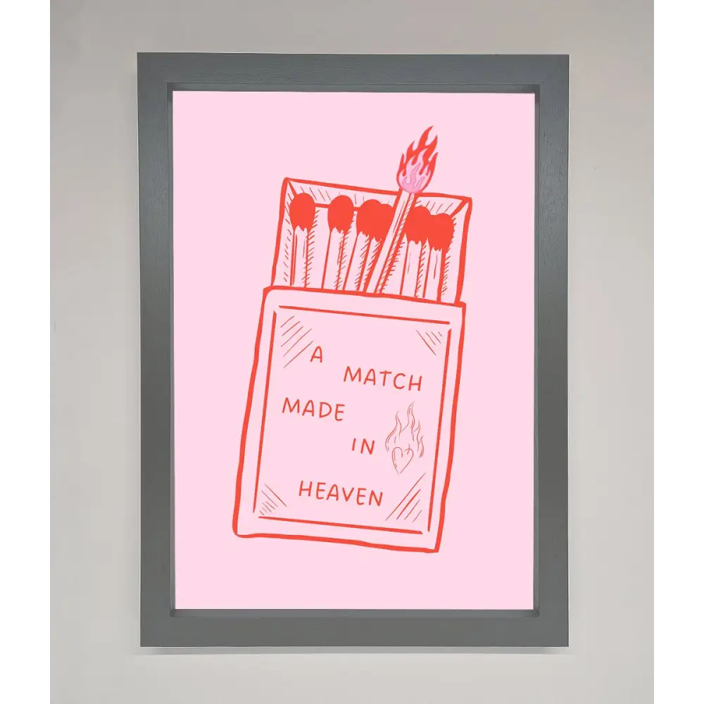 A Match Made In Heaven Framed Wall Art - A3 (29.7 x 42 cm) / Dark Grey - Framed Print