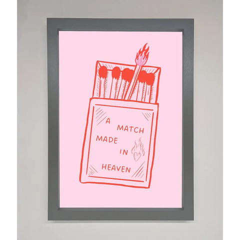 A Match Made In Heaven Framed Wall Art - A3 (29.7 x 42 cm) / Dark Grey - Framed Print