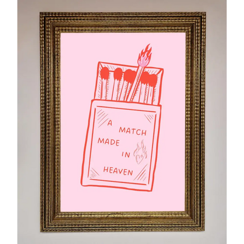 A Match Made In Heaven Framed Wall Art - A3 (29.7 x 42 cm) / Ornate Gold - Framed Print