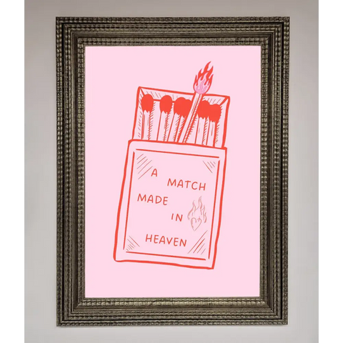 A Match Made In Heaven Framed Wall Art - A3 (29.7 x 42 cm) / Ornate Silver - Framed Print