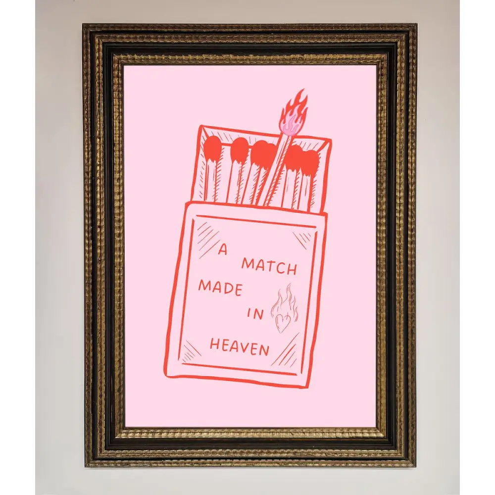 A Match Made In Heaven Framed Wall Art - A3 (29.7 x 42 cm) / Ornate Gold Black - Framed Print