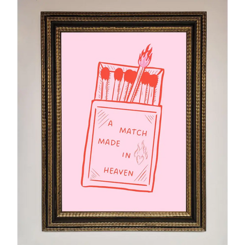 A Match Made In Heaven Framed Wall Art - A3 (29.7 x 42 cm) / Ornate Gold Black - Framed Print