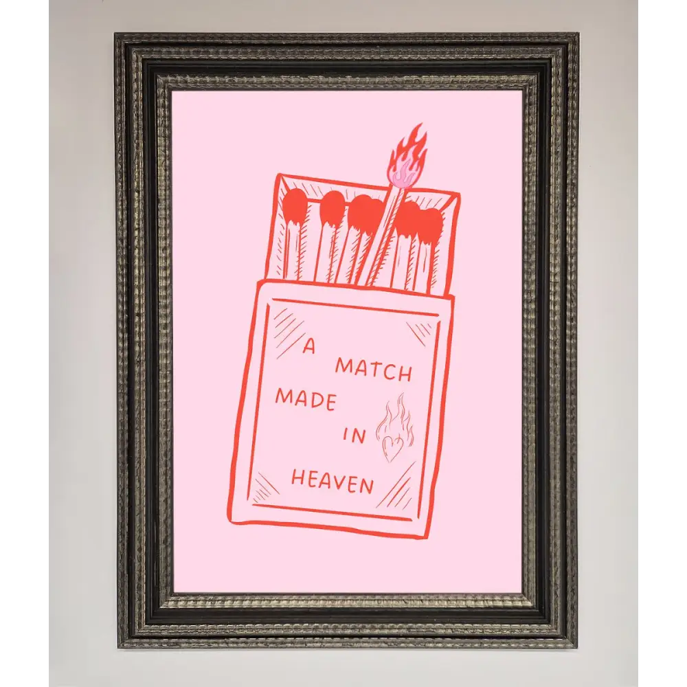 A Match Made In Heaven Framed Wall Art - A3 (29.7 x 42 cm) / Ornate Silver Black - Framed Print