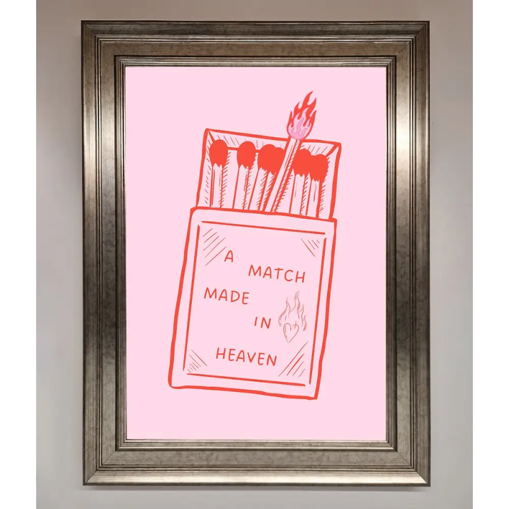 A Match Made In Heaven Framed Wall Art - A3 (29.7 x 42 cm) / Silver - Framed Print
