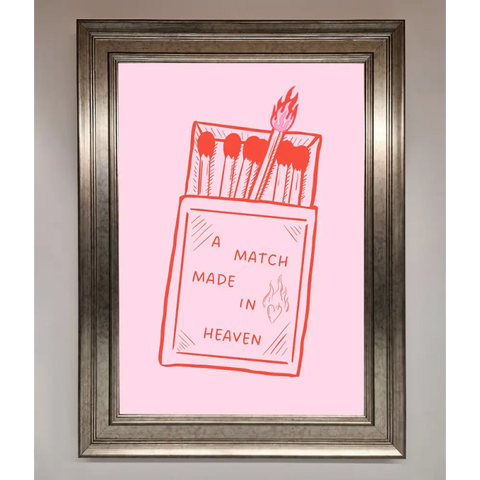 A Match Made In Heaven Framed Wall Art - A3 (29.7 x 42 cm) / Silver - Framed Print