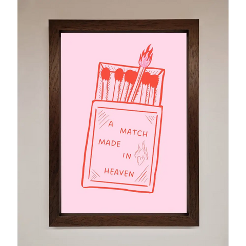 A Match Made In Heaven Framed Wall Art - A3 (29.7 x 42 cm) / Walnut - Framed Print