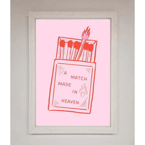 A Match Made In Heaven Framed Wall Art - A3 (29.7 x 42 cm) / White - Framed Print
