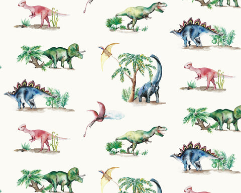 Dinosaur Wallpaper for Kids | Watercolour | Printed in the UK