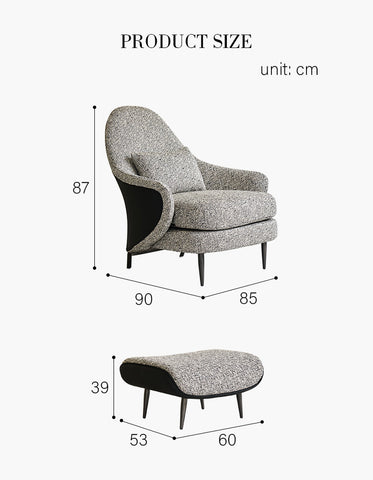 Diakite Armchair With Footstool, Linen & Leather