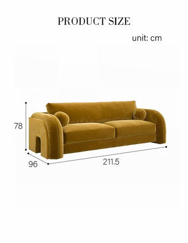 Voss Curved Two Seater Sofa, Velvet