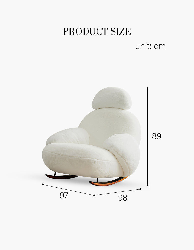 Ozon Lounge Rocking Chair, Rocking Armchair, White