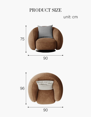 Abreu Swivel Accent Chair, Round Armchair