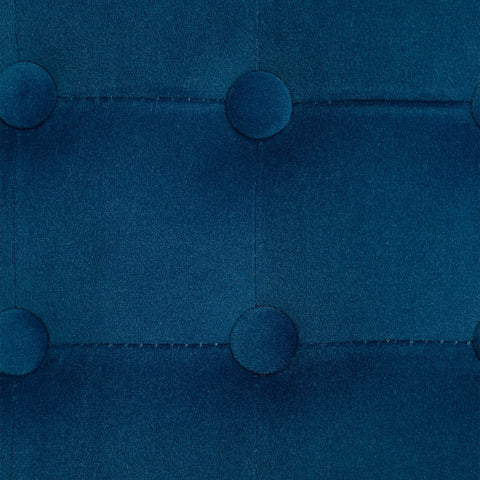 HOMCOM Velvet-Feel Square Ottoman - Blue