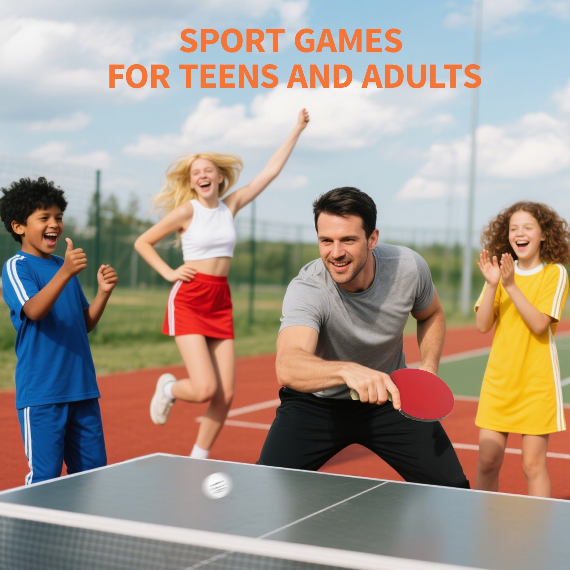 SPORTNOW Portable Table Tennis Set with Four Rackets, Eight Balls, Storage Case