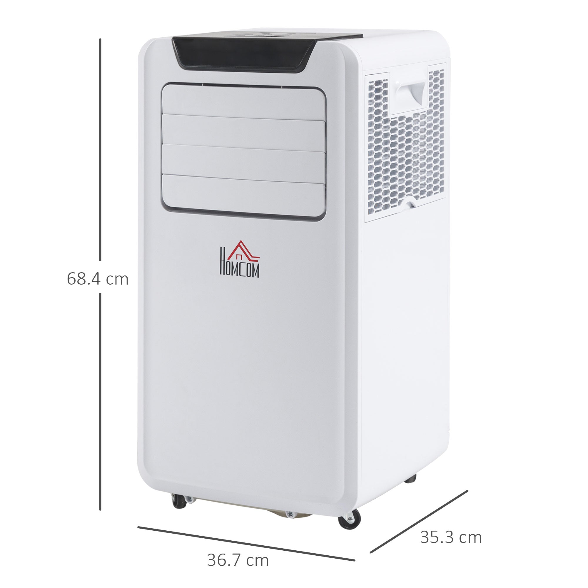 HOMCOM 10000 BTU Air Conditioning Unit, 3-in-1 Portable Air Conditioner, Dehumidifier, Cooling Fan with Remote Control, LED Display, 2 Speeds, 24H Timer, Window Venting Kit, 18m\'c2\'b2