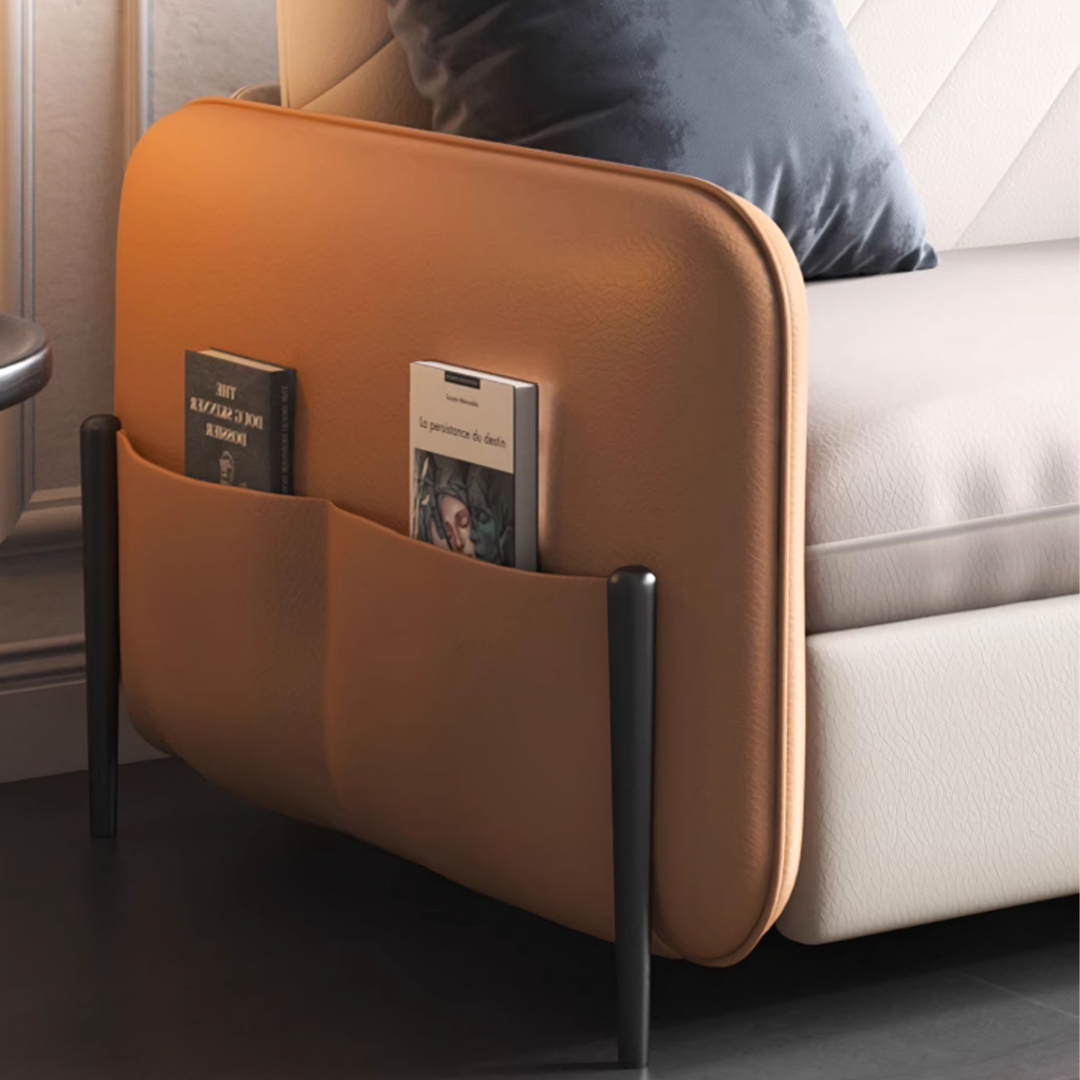 Aarav Foldable Sofa Bed, Leathaire