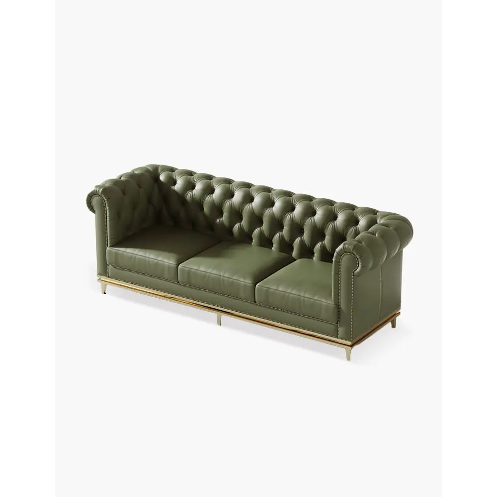 Abbado Chesterfield Three Seater Sofa Real Leather