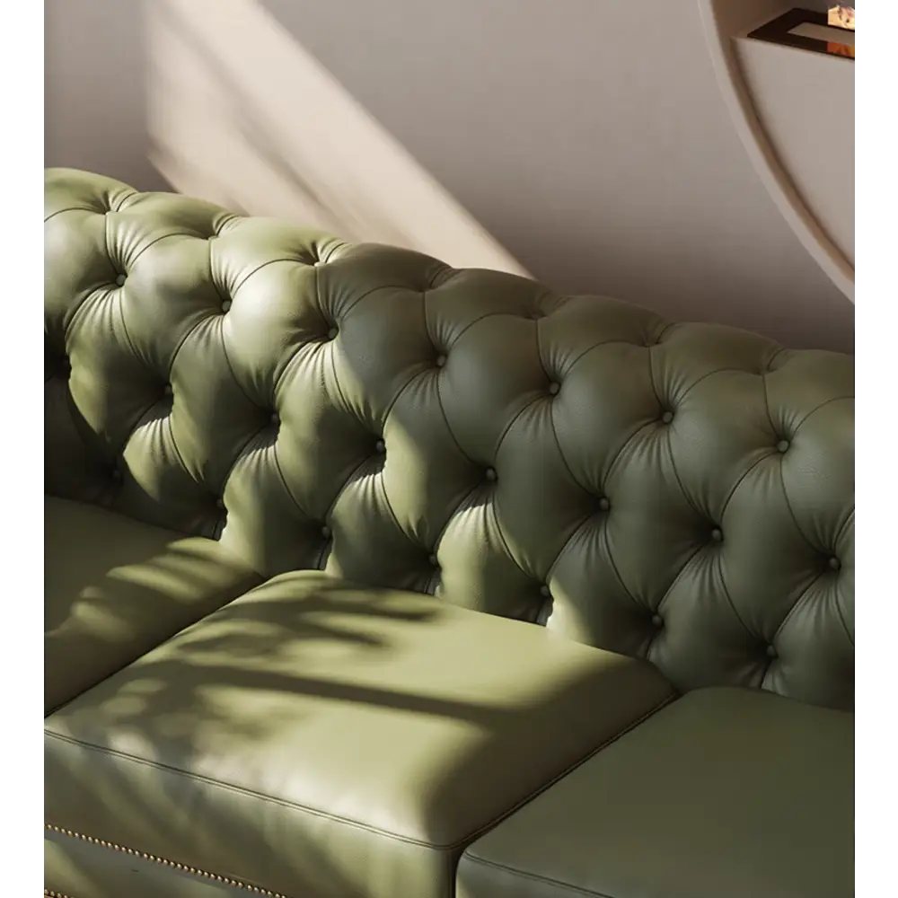 Abbado Chesterfield Three Seater Sofa Real Leather