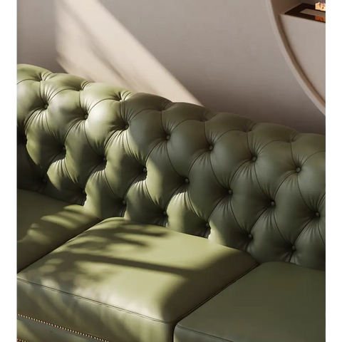 Abbado Chesterfield Three Seater Sofa Real Leather