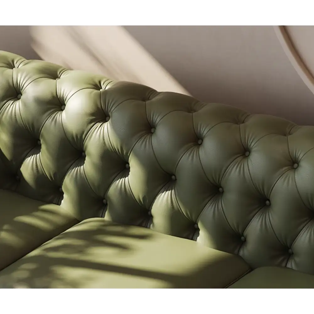 Abbado Chesterfield Three Seater Sofa Real Leather