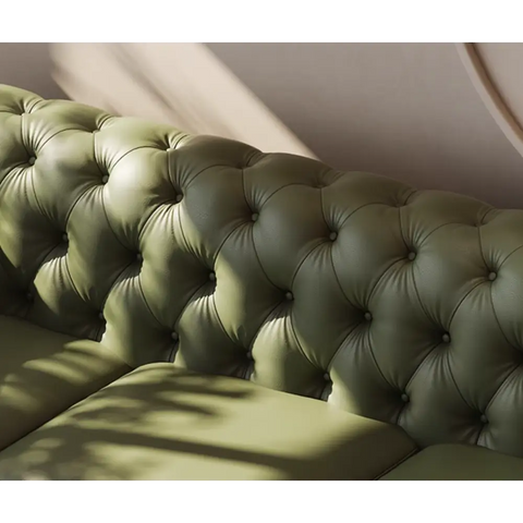 Abbado Chesterfield Three Seater Sofa Real Leather