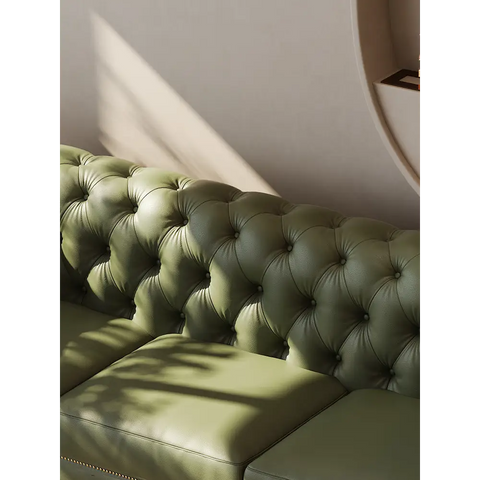 Abbado Chesterfield Three Seater Sofa Real Leather