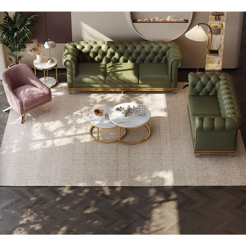 Abbado Chesterfield Three Seater Sofa Real Leather