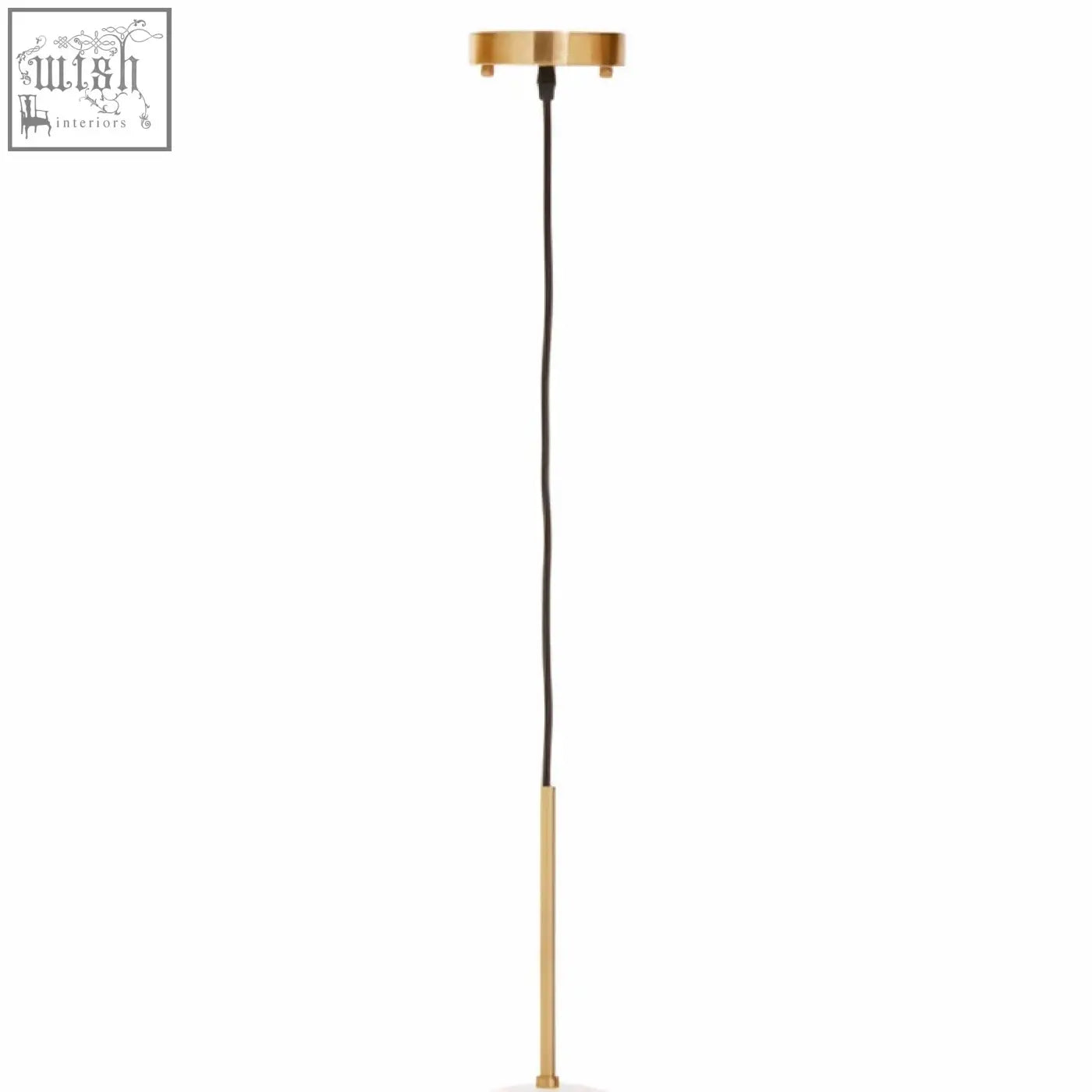 Gold-toned abira brushed brass pendant light with sleek minimalist design and black cord brass pendant light
