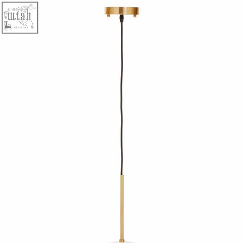 Gold-toned abira brushed brass pendant light with sleek minimalist design and black cord brass pendant light