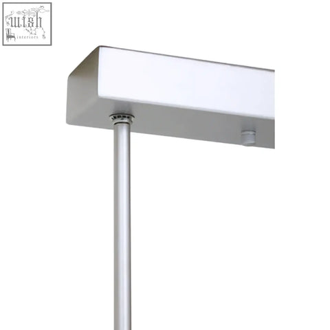 Modern rectangular abira chrome pendant lamp with sleek metal frame and frosted glass shade for stylish lighting