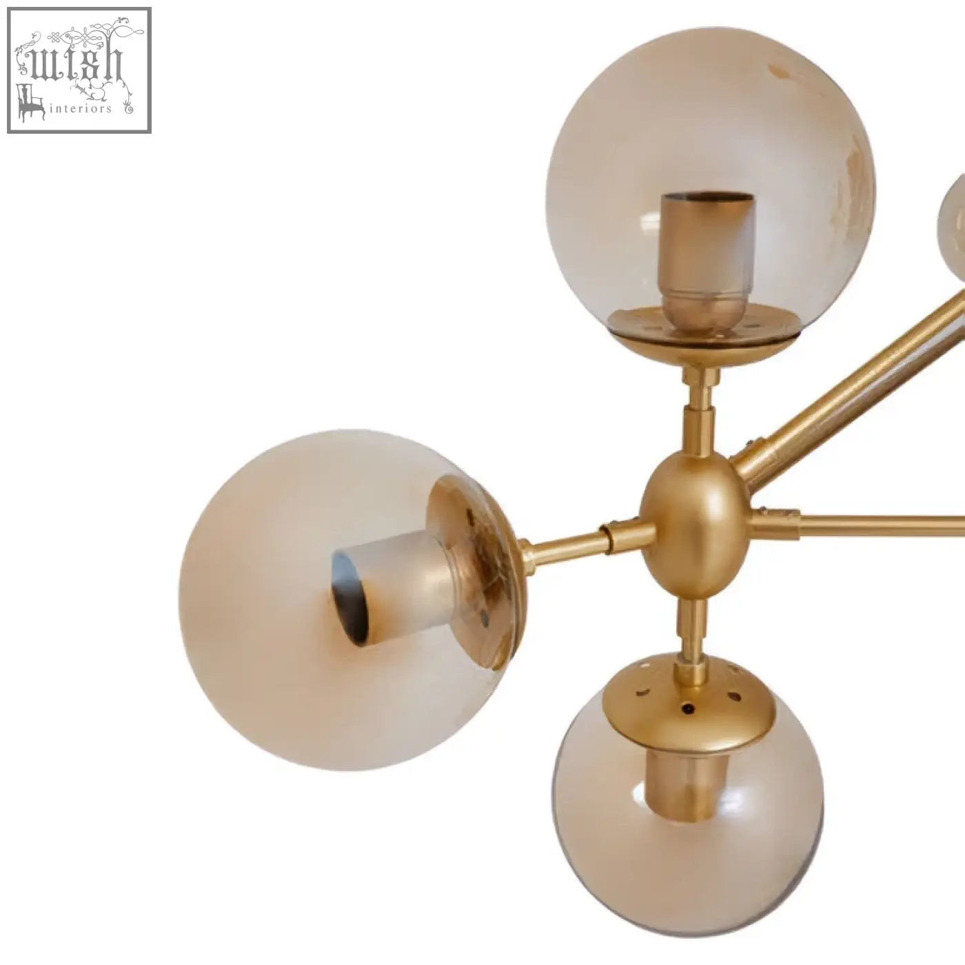 Abira gold 10 arm pendant light with gold-toned finish and frosted glass globe shades pendant light design
