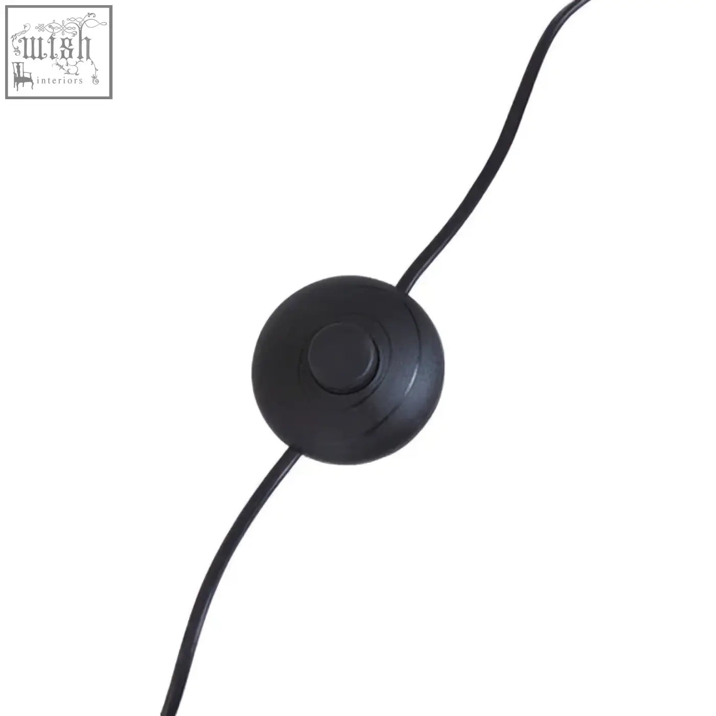 Black circular audio jack plug with matte finish and cable for abira nickel and black marble floor lamp with black marble base