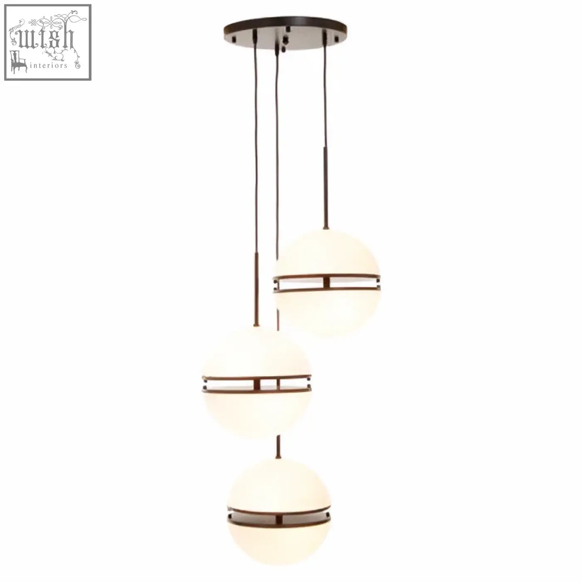 Modern three ball matt black pendant light with frosted glass spheres and dark metal accents for stylish lighting