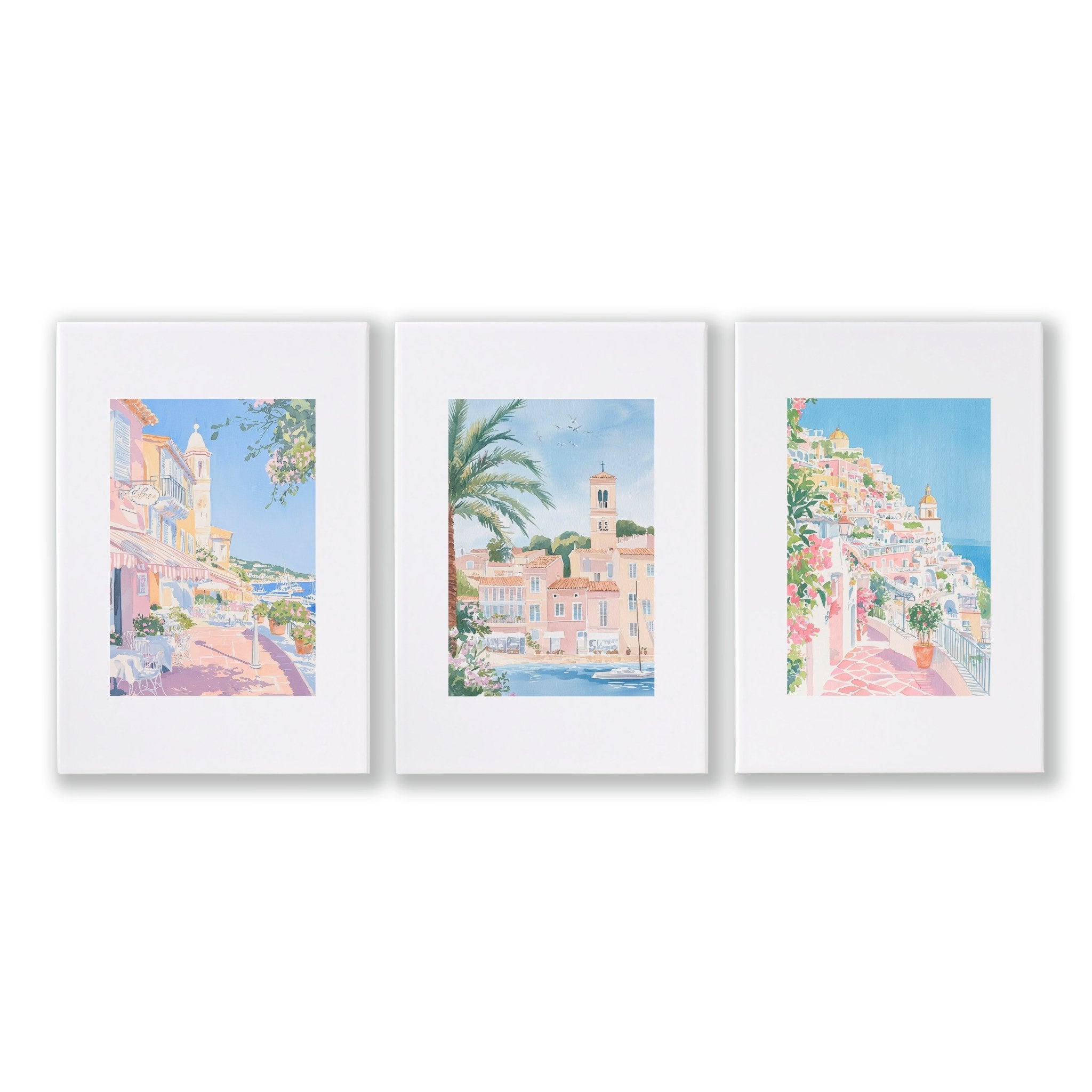 Above The Bed Wall Decor | Set of 3 Beach Decor Wall art Prints