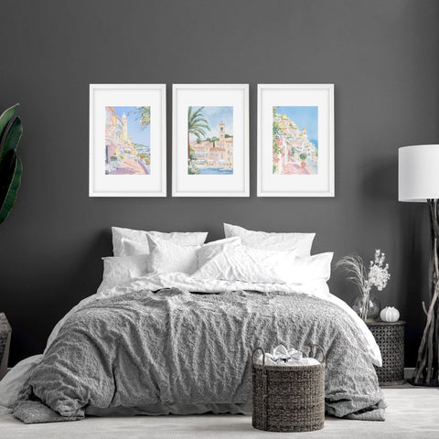 Above The Bed Wall Decor | Set of 3 Beach Decor Wall art Prints