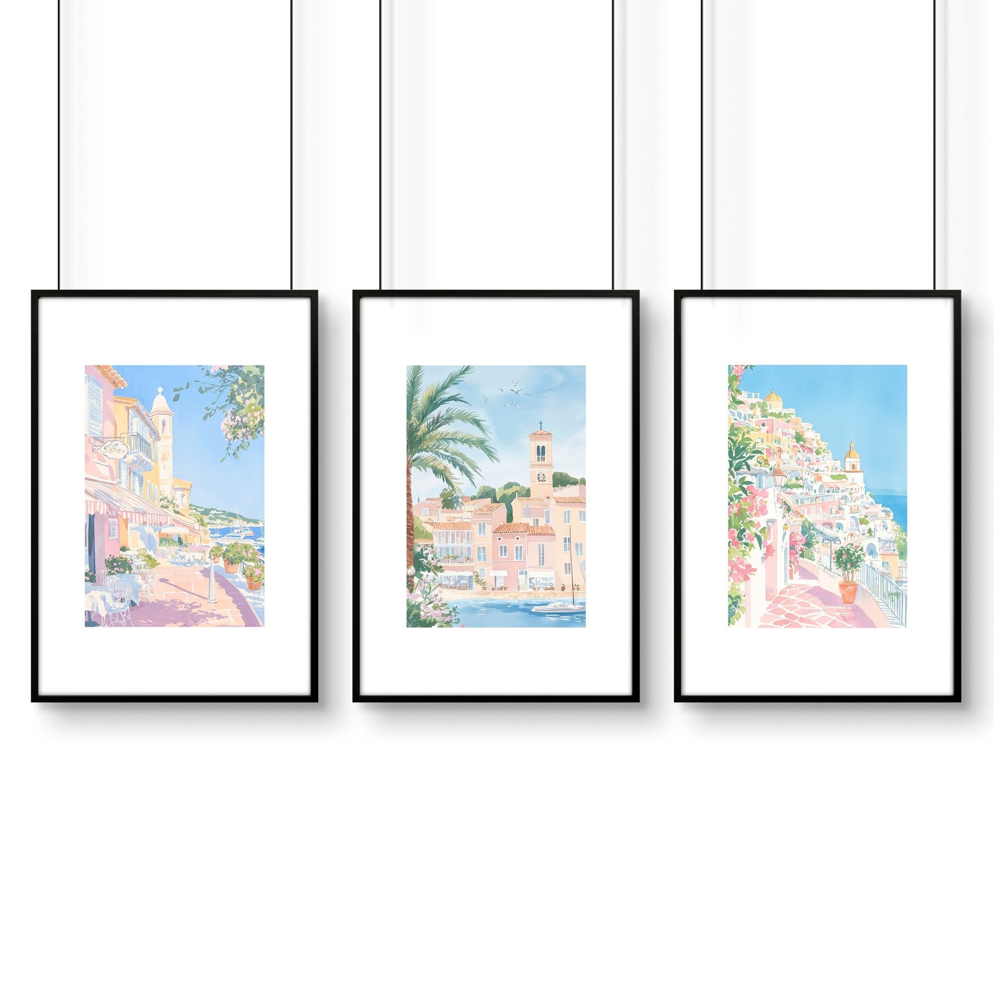 Above The Bed Wall Decor | Set of 3 Beach Decor Wall art Prints