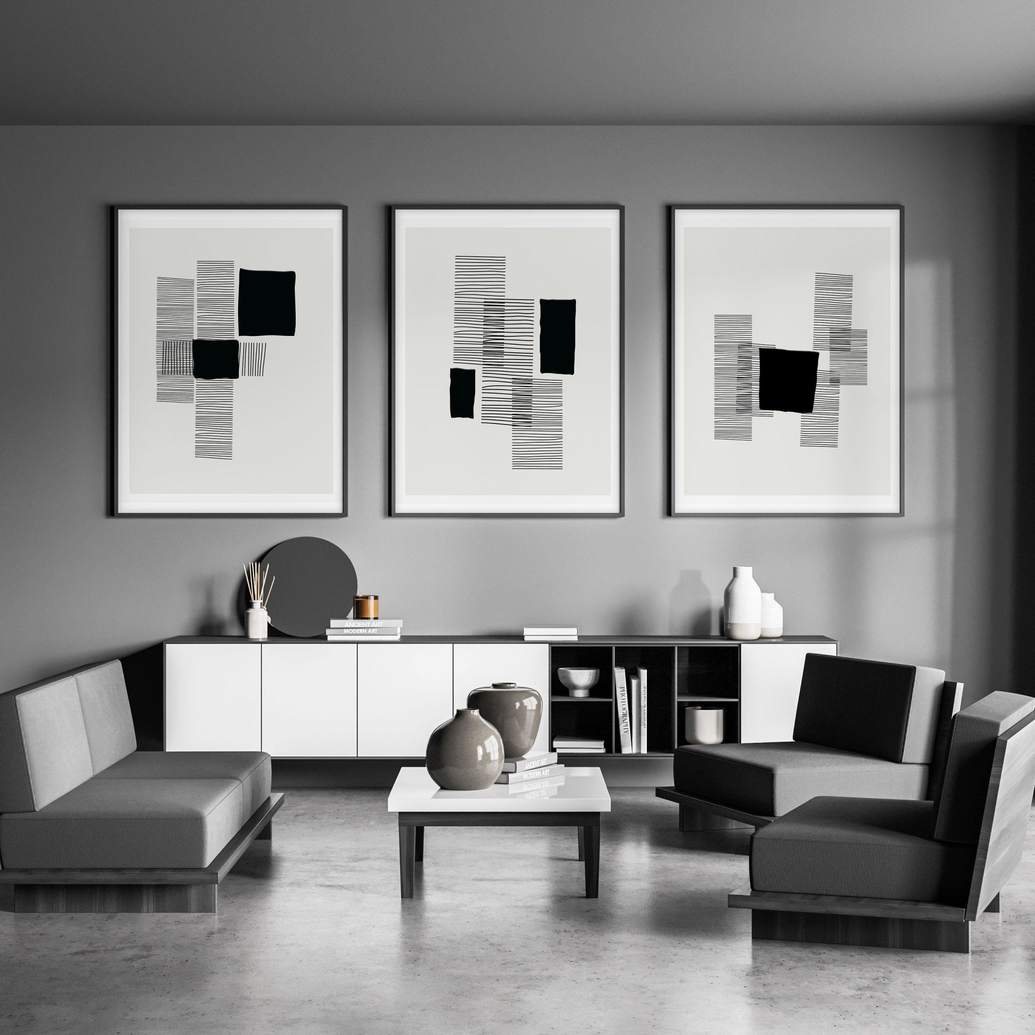 Abstract Art Painting | Set of 3 Abstract Wall art Prints