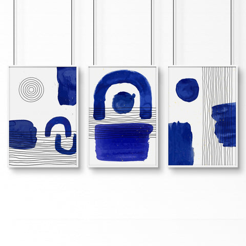 Abstract Framed Wall Art | Set of 3 Abstract Wall art Prints