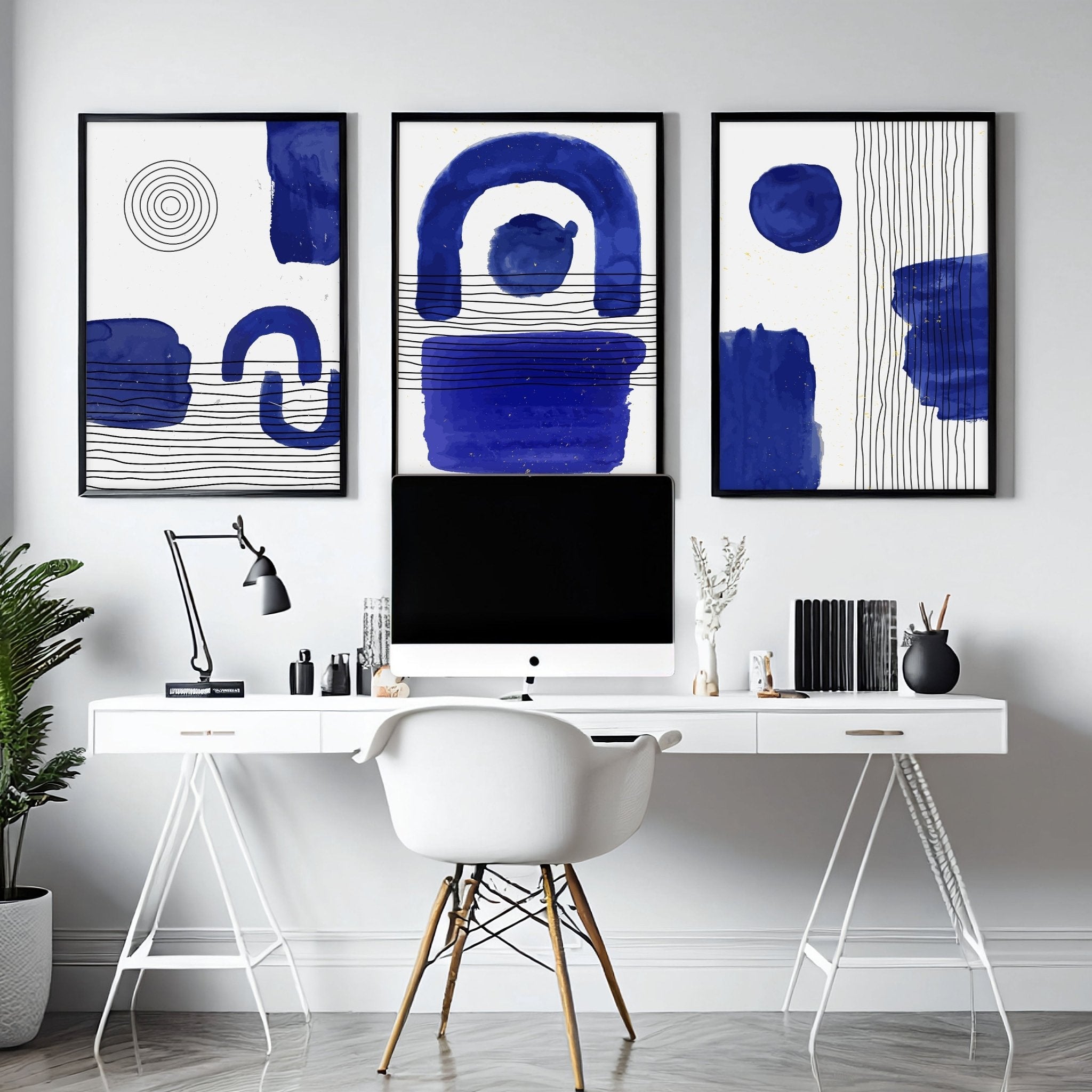 Abstract Framed Wall Art | Set of 3 Abstract Wall art Prints