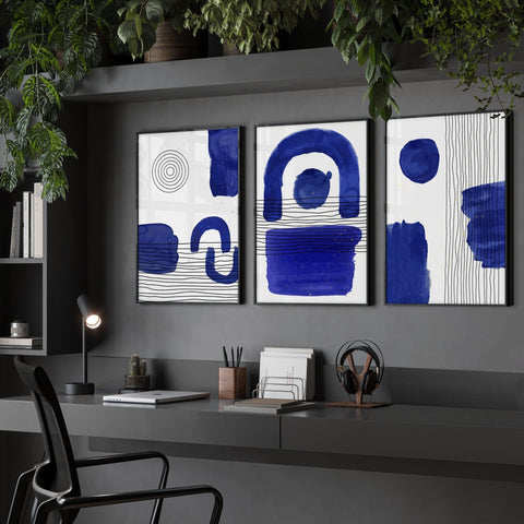 Abstract Framed Wall Art | Set of 3 Abstract Wall art Prints