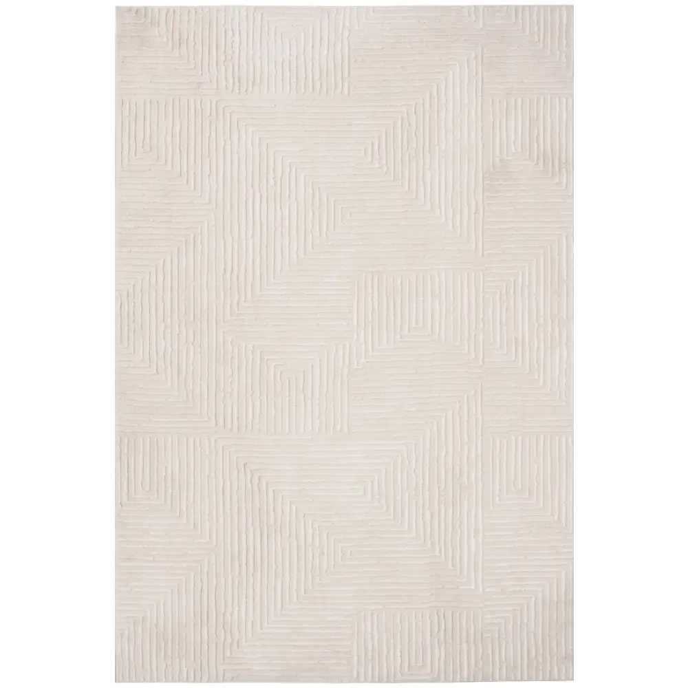 Abstract Geometric Rug – Cream Shades - 80X150 cm / Geometric - Rugs