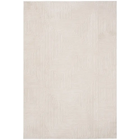 Abstract Geometric Rug – Cream Shades - 80X150 cm / Geometric - Rugs