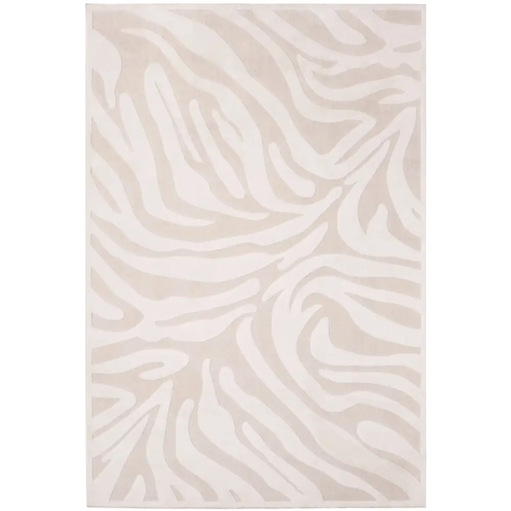 Abstract Geometric Rug – Cream Shades - 80X150 cm / Abstract - Rugs