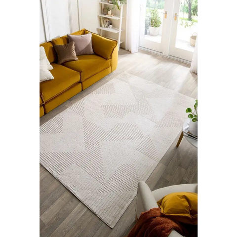 Abstract Geometric Rug – Cream Shades - Rugs