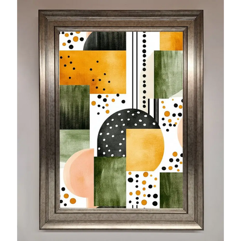 Abstract Shapes Colours Framed Wall Art - A3 (29.7 x 42 cm) / Silver - Framed Print