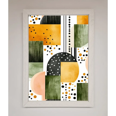 Abstract Shapes Colours Framed Wall Art - A3 (29.7 x 42 cm) / White - Framed Print