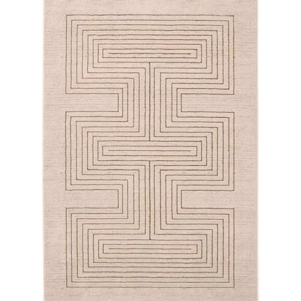 Abstract Stripes & Geometric Pattern | Neutral Tones - 80X150 cm / Geometric - Rugs